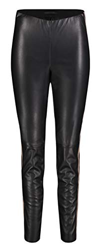 MAC Jeans Legging Leather Galloon Vaqueros, Black 090, 38W / 30L para Mujer