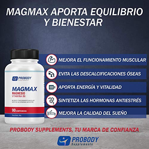 Magnesio 100% Puro [1.990 MG] + Vitamina B6 | Elimina Calambres Musculares y optimiza el funcionamiento muscular | Aumenta la energía | Evita lesiones musculares y fortalece los huesos | 90 comp