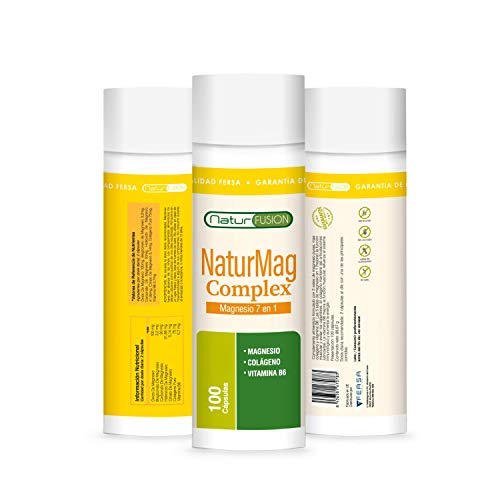Magnesio Puro + Colágeno + Vitamina B6 | Elimina los Dolores Musculares y La Fatiga | 5 Sales de Magnesio Puras y Bioasimiladas | Optimiza tu Sistema Nervioso | Recupera tu Vitalidad | 100 Cápsulas.
