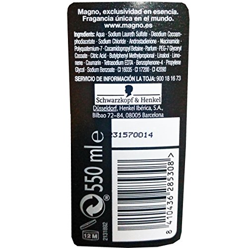 Magno - Gel de Ducha Black - Energizante con toque cítrico- 1 unidad de 550ml