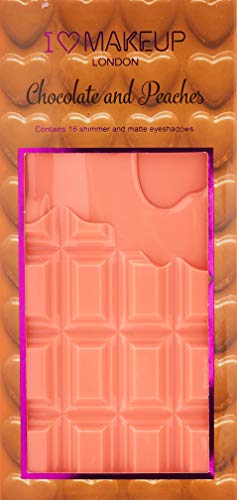 Makeup Revolution I - Paleta de sombras de ojos forma de tableta chocolate y melocotón con corazones