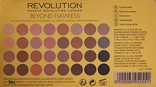 Makeup Revolution Ultra Eyeshadow Palette Beyond Flawless Paleta 32 cieni do powiek 16g