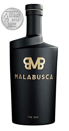 Malabusca Gin 70 cl - La Ginebra Premium Medalla de Plata en el Concurso Mundial San Francisco World Spirits 2018 (EEUU)- Botella Ginebra Española 0,7 l en Caja Regalo Transporte