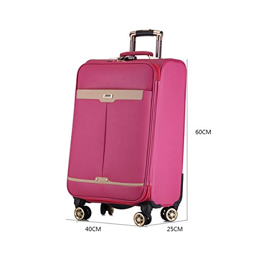 Maleta de negocios de la caja de la PU universal, maleta con ruedas, caja de bloqueo de maleta masculina, caja de 24 pulgadas, rosa (Rosa) - ngsen