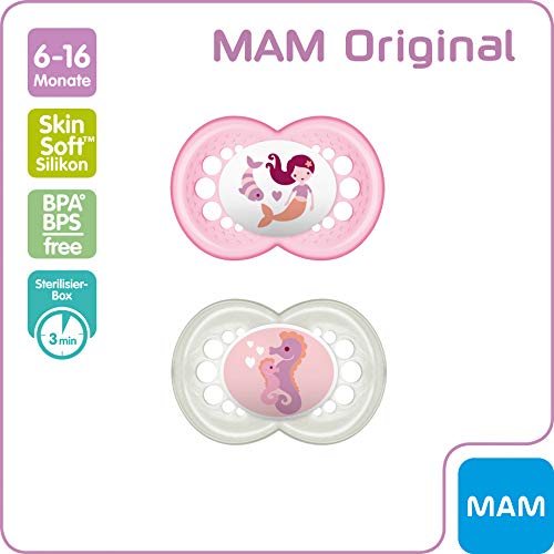 Mam Babyartikel - Chupete de silicona natural, 6 - 16 meses, [modelo surtido], 1 unidad