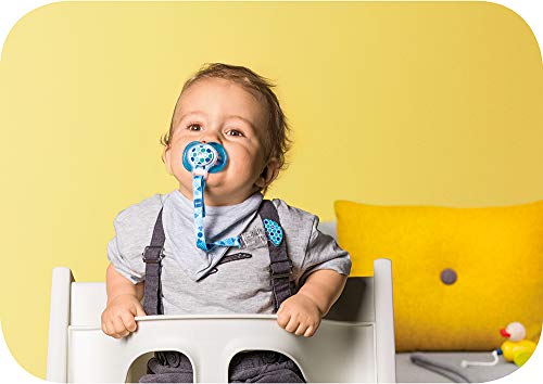 MAM - Conjunto de 2 soportes Soother"Amo a la mamá/papá", Blue (azul)