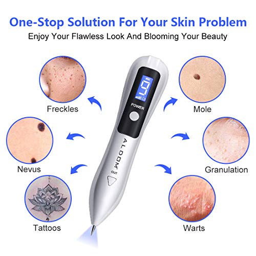 Manchas Cara Eliminación, Spot eraser pro, Mole removal pen pluma de pecas para Manchas, Pecas, Tatuajes, Verrugas y Mole remover pen con Intensidad de 9 Niveles con Agujas Reemplazables