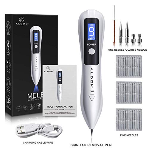Manchas Cara Eliminación, Spot eraser pro, Mole removal pen pluma de pecas para Manchas, Pecas, Tatuajes, Verrugas y Mole remover pen con Intensidad de 9 Niveles con Agujas Reemplazables