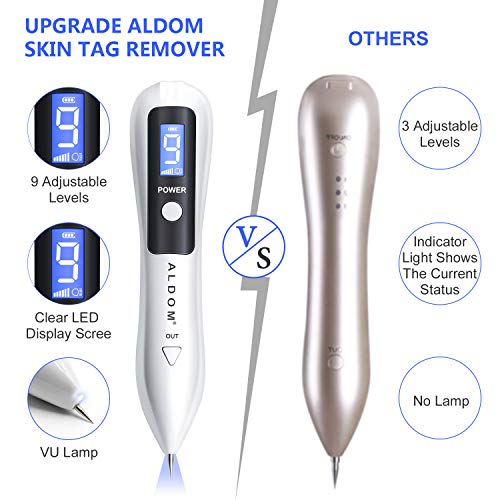 Manchas Cara Eliminación, Spot eraser pro, Mole removal pen pluma de pecas para Manchas, Pecas, Tatuajes, Verrugas y Mole remover pen con Intensidad de 9 Niveles con Agujas Reemplazables