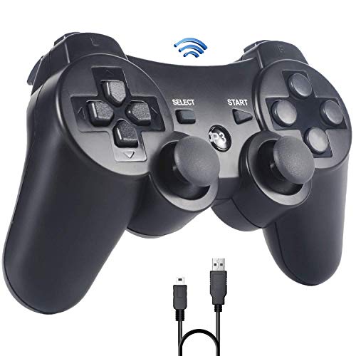 Mando PS3,Sefitopher Bluetooth Controller Joystick con Doble vibración para Playstation 3 con Cable