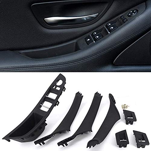 Manijas Interiores para Coche Compatible con 5 Asa Serie F10 F11 520D 525D 530D 535I LHD Coches Puerta Interior Reemplazo (Color : Black)
