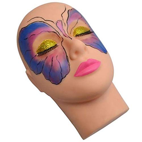 Maniquí De Cabeza Plana Práctica De Silicona Falso Maquillaje De Pestañas Extensiones De Entrenamiento del Modelo De Masaje De 25 × 15 Cm