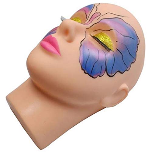 Maniquí De Cabeza Plana Práctica De Silicona Falso Maquillaje De Pestañas Extensiones De Entrenamiento del Modelo De Masaje De 25 × 15 Cm