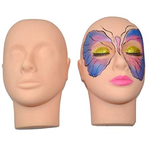 Maniquí De Cabeza Plana Práctica De Silicona Falso Maquillaje De Pestañas Extensiones De Entrenamiento del Modelo De Masaje De 25 × 15 Cm