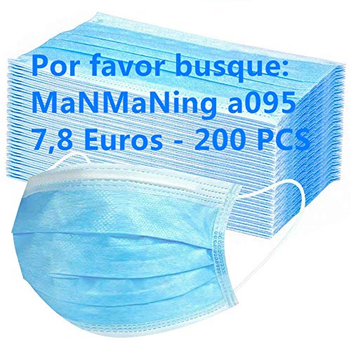 MaNMaNing Protección 3 Capas Transpirables con Elástico para Los Oídos Pack 200 unidades 20200702-MANING-A095