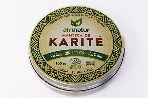 Manteca de karité sin refinar Afrinatur · pura · 100% BIO Ecológica Certificada Ecocert - Pieles Atópicas - 100 ml