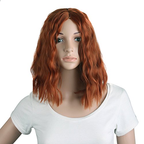 MapofBeauty - Peluca de pelo corto rizado con flequillo lateral, para cosplay y uso diario