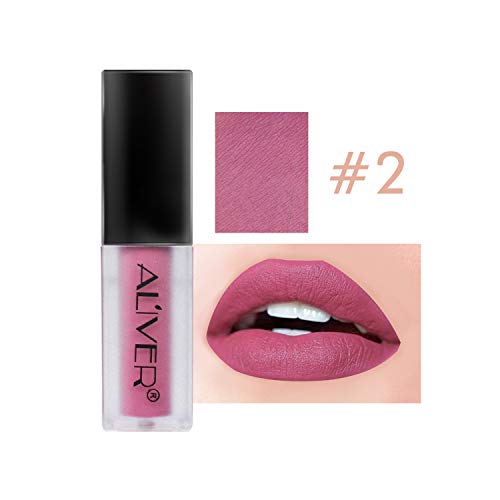 Maquillaje de belleza Brillo labial Terciopelo Mate Impermeable Cosmético ong Lápices labiales duraderos No se desvanecen (6 PCS)