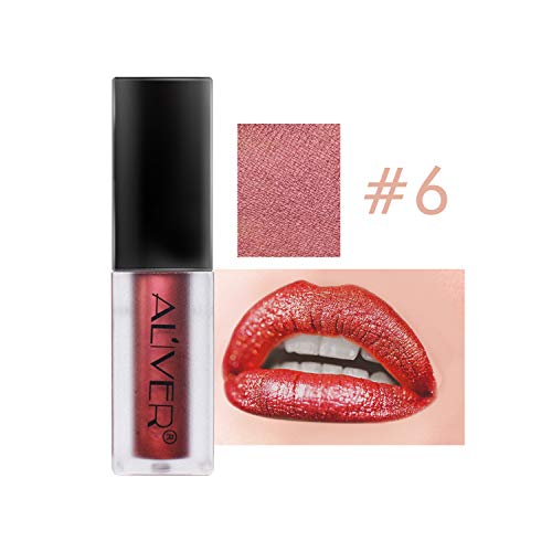 Maquillaje de belleza Brillo labial Terciopelo Mate Impermeable Cosmético ong Lápices labiales duraderos No se desvanecen (6 PCS)