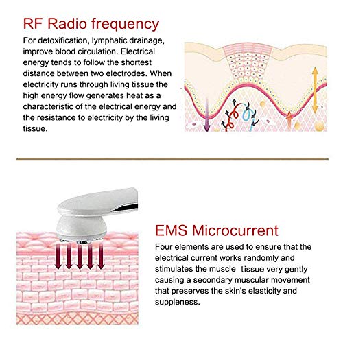 Máquina de estiramiento de la piel, máquina facial de elevación facial 6 en 1 RF EMS Terapia de luz LED Arrugas Eliminar dispositivo antiedad de belleza para el acné