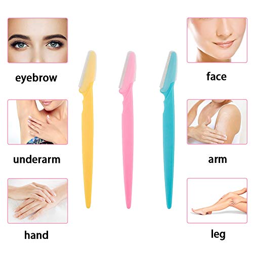 Maquinillas de Afeitar de Cejas de Seguridad Facial Removedor de Vello Afeitadora, Herramienta Exfoliante Dermaplaning para Mujer