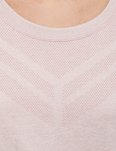 Marca Amazon - AURIQUE Camiseta Deportiva sin Costuras con Manga Francesa Mujer, Morado (Violet Ice Marl), 38, Label:S