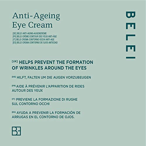 Marca Amazon - Belei Contorno de ojos antiedad para pieles ultrasensibles, 15 ml