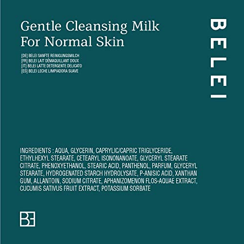 Marca Amazon - Belei Leche limpiadora suave para pieles normales, 200 ml