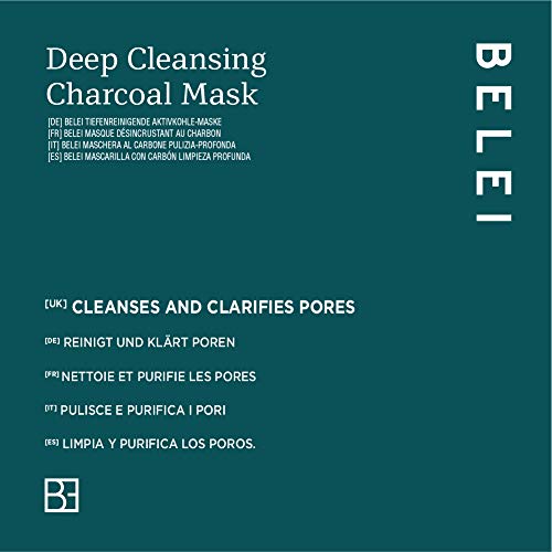 Marca Amazon - Belei Máscara de limpieza profunda con carbón activado, 75 ml