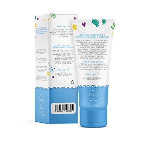 Marca Amazon- Mama Bear - Crema protectora para bebés para el cambio del pañal con óxido de zinc y pantenol- 4 tubos - 4x150ml