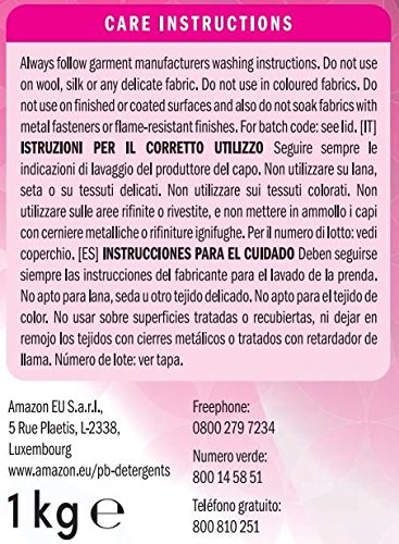 Marca Amazon - Presto! Quitamanchas en polvo para ropa blanca, 80 lavados (2 Packs de 40 lavados)