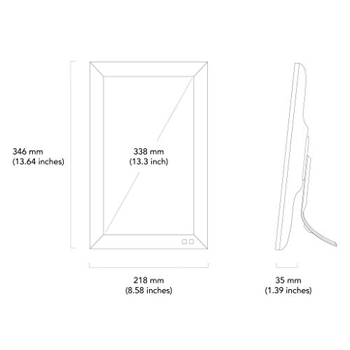 Marco de Fotos Digital NIX de 13.3 Pulgadas - Resolución Full HD, Soporte Vertical u Horizontal. Mezcle Fotos y Videos en la Misma Presentación