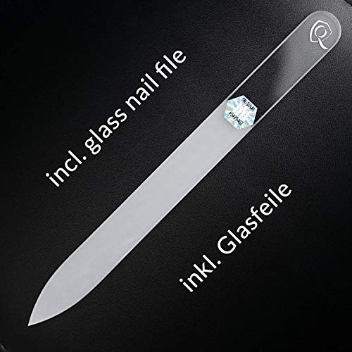 marQus set manicura y pedicura de 8 piezas en estuche de piel de Solingen Alemania- Incluye tijeras alicates limas de uñas profesionales y mucho más color negro