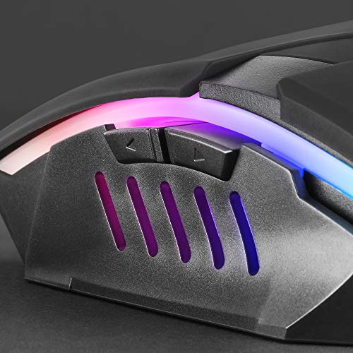 Mars Gaming MM116, Ratón Gaming 3200DPI, RGBFlow, 6 Botones, Ambidiestro, Negro