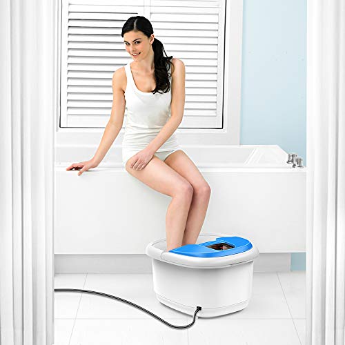 Masajeador Spa Pies Arealer con Rodillo Automático, Hidromasaje Pies con 3 Velocidades de Masaje Pies, Control de Temperatura por Infrarrojo con Burbujas, Uso en Hogar y Oficina para alivar los Pies