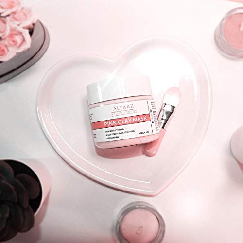 Máscara de arcilla rosa vegana australiana mágica, hidratante, elimina manchas oscuras, aprieta los poros, limpiador con cepillo.