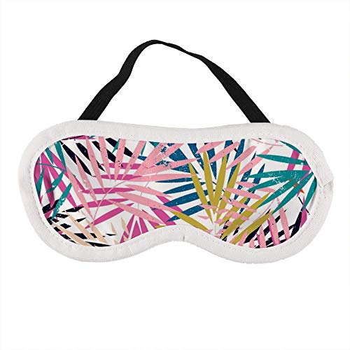 Máscara de ojos portátil para hombres y mujeres, hojas de palma de colores apiladas juntas, la mejor máscara para dormir para viajes, siestas, te da el mejor ambiente de sueño