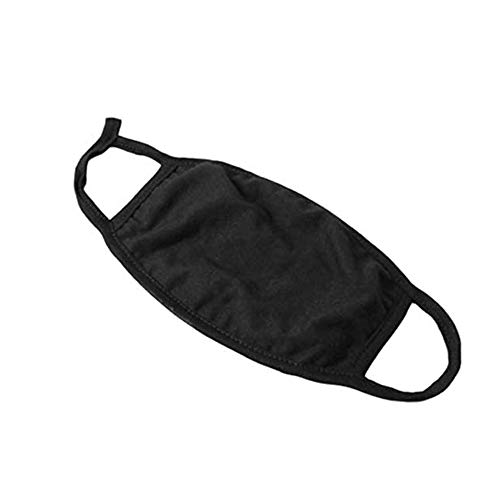 Mascarilla de algodon, 2 piezas algodón cara suave máscaras cómodas reutilizables (Negro)