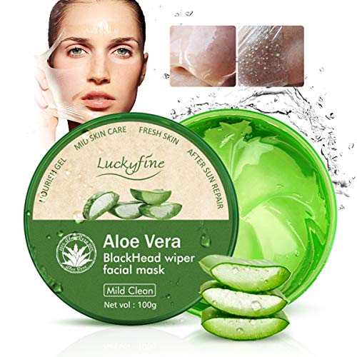Mascarilla de Aloe Vera - Luckyfine peel off mask | Mascarilla facial de limpieza profunda, eliminar puntos negros