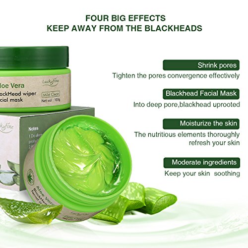 Mascarilla de Aloe Vera - Luckyfine peel off mask | Mascarilla facial de limpieza profunda, eliminar puntos negros