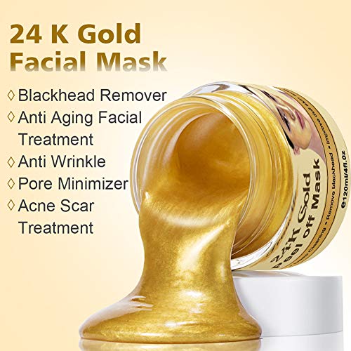 Mascarilla Exfoliante Facial, Blackhead Remover Mask, Gold Face Mask, Mascarilla Dorada Para el Tratamiento Facial Antiarrugas, Antiarrugas Minimizador de Poros, Removedor de Espinillas