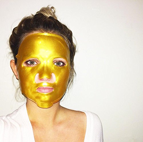 Mascarilla Facial De Gel De Oro Colágeno (Paquete De 6) Para Antiedad, Antiarrugas Hidratante