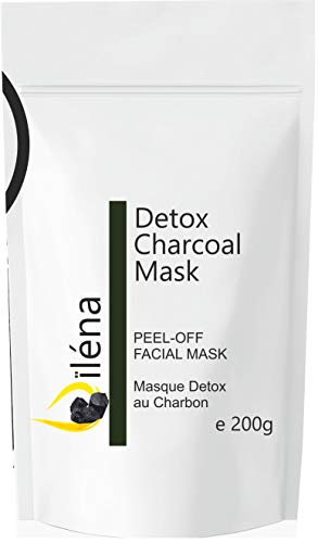 Mascarilla facial hidratante de alginato en polvo, removedor de espinillas Mascarilla puntos negros Mascarilla Vegan, sin aclarado, exfoliante 200 g (Máscara Detox Carbón)