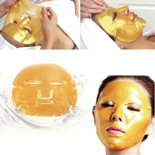 Mascarilla hidratante facial de oro 24k y colageno para tratamiento facial antiarrugas, antienvejecimiento - 5 piezas