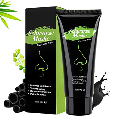Mascarilla Negra para Puntos Negros Y Acné, Black Mask Peel Off, Carbón de Bambú Mascarilla Limpieza Profunda, Negra, 60 ml