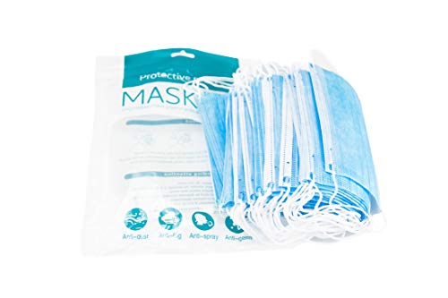 Mascarilla proteccion facial de 3 capas, paquete de 50 piezas