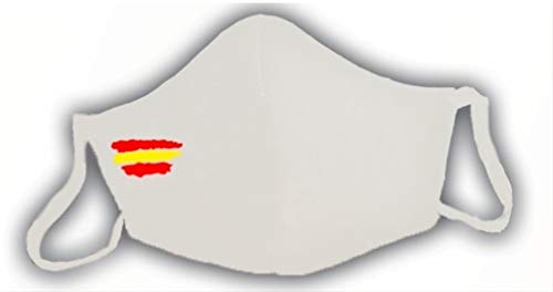 Mascarilla protectora blanca homologada bandera de España 3 capas