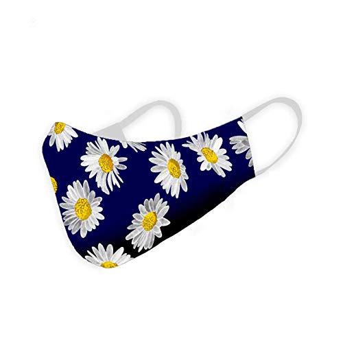 Mascarilla reutilizable higiénica homologada Talla adulto / Junior / Mujer Margaritas Azules (Talla 3) 79 lavados