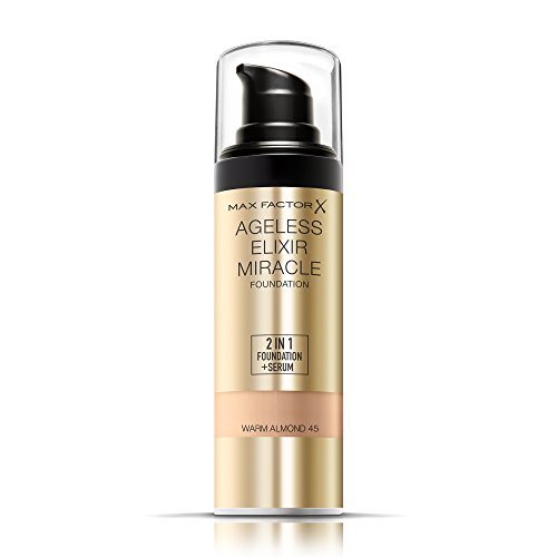 Max Factor Ageless Elixir Miracle 2en1 Fondo de Maquillaje y Serum Tono 45 Warm Almond - 30 ml