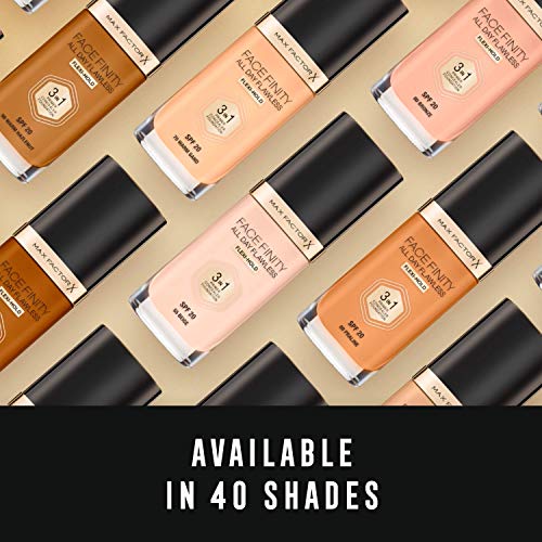 Max Factor Facefinity 3 en 1 All Day Flawless Base de Maquillaje, Tono 44